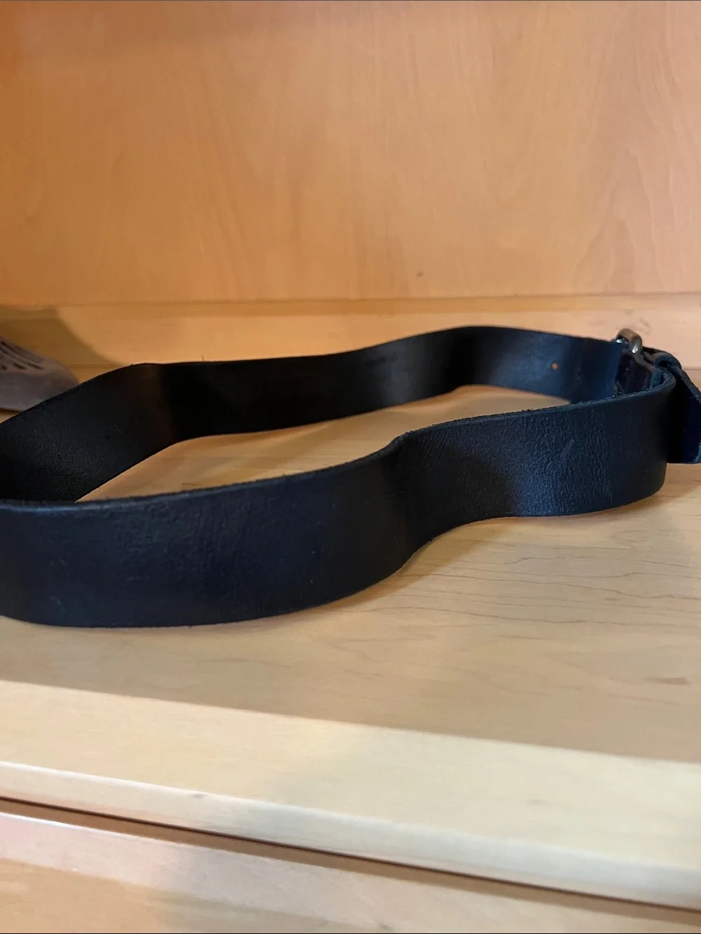 H&M Black Belt with Aged Metal Buckle